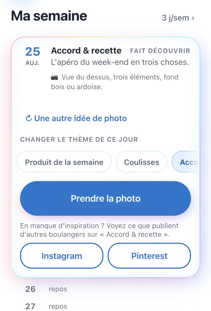 La semaine dans Mon Petit CM : une idée de photo par jour, avec son intention et un conseil de cadrage.
